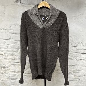 True Vintage 60s Barclay Sportswear Shawl Collar Sweater Lambs Wool Blend